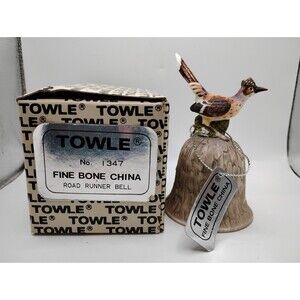 Vintage Roadrunner Bell Towle Fine Bone China Made in Taiwan 4.5x2.5